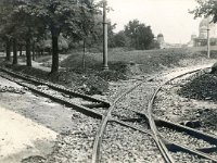 Tramvajska pruga na Mirogojskoj cesti, polaganje (Foto Josip Horvat) 1930. godine